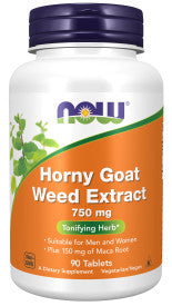 Horny Goat Weed Extract 750mg 90 TAB | NOW Foods